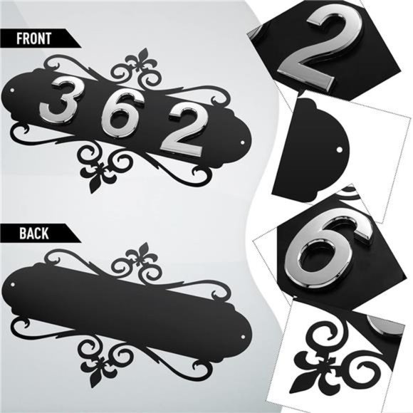 House Address Plaques Metal AddressSign Mailbox Number Personalized Address Sign - Picture 5 of 7
